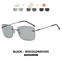 Load image into Gallery viewer, LIOUMO Ultralight Design Men Polarized Sunglasses Rimless Photochromic Glasses Women Rectangle Shades UV400 Unisex lentes de sol