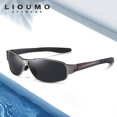 LIOUMO Unique Oval Design Sunglasses Men Polarized Vintage Glasses Male Safe Driving Eyewear Anti-Glare Goggle lunette de soleil
