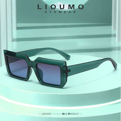 LIOUMO Vintage Glasses Women Polarized Sunglasses Men Anti-Glare Driving Goggles Classic Design Square Frame Green gafas de sol