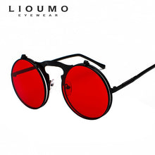 Load image into Gallery viewer, LIOUMO Vintage Steampunk Flip Sunglasses Men Women Round Retro Sun Glasses Double Lens Circle Eyewear UV400 lentes de sol hombre