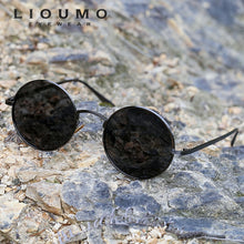 Load image into Gallery viewer, LIOUMO Vintage Steampunk Sunglasses Polarized Men Women Retro Rock Round Glasses UV400 Yellow Lens gafas polarizadas hombre