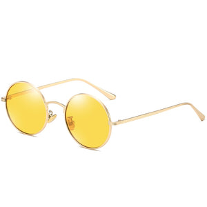 LIOUMO Vintage Steampunk Sunglasses Polarized Men Women Retro Rock Round Glasses UV400 Yellow Lens gafas polarizadas hombre