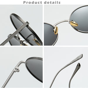 LIOUMO Vintage Steampunk Sunglasses Polarized Men Women Retro Rock Round Glasses UV400 Yellow Lens gafas polarizadas hombre