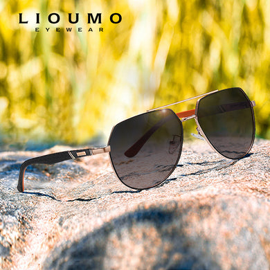 LIOUMO Vintage Sun Glasses Women Classic Aviation Men Polarized Sunglasses Trendy Shade Driving Goggles Gradient gafas de sol