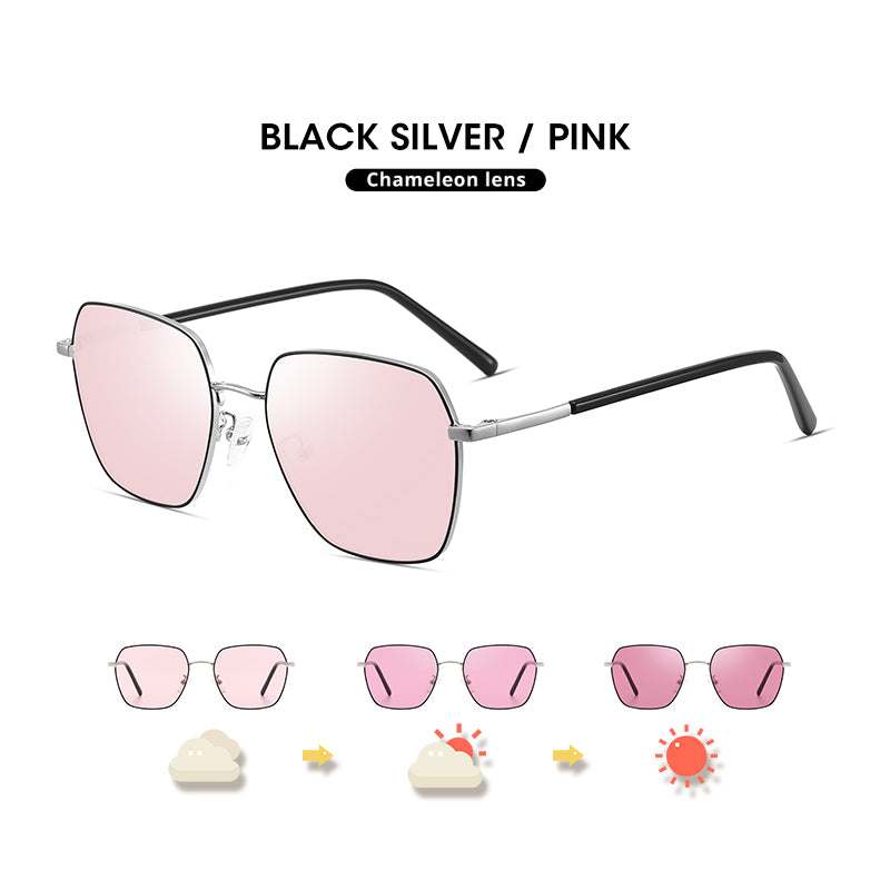 LM 2023 Metal Classic Photochromic Sunglasses Women Men Polarized Chameleon Glasses Male Change Color Sun Glasses UV400 Oculos