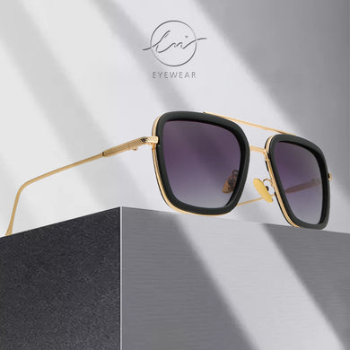 LM 2023 Steampunk Tony Stark Sunglasses Men Women Square Polarized Driving Sun Glasses Vintage Gradient Lens UV400 gafas de sol