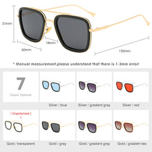 Load image into Gallery viewer, LM 2023 Steampunk Tony Stark Sunglasses Men Women Square Polarized Driving Sun Glasses Vintage Gradient Lens UV400 gafas de sol