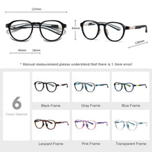 Load image into Gallery viewer, LM Blue Light Glasses For Kids Glasses For Girl Boy Round Frames TR90 Flexible Temples Computer Gaming Clear Eyewear