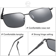 Load image into Gallery viewer, LM Brand Rectangle Polarized Sunglasses Men Women Metal Frame Spring Hinge Driving Anti-glare Sun Glasses Driving Male UV400