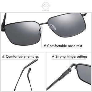 LM Brand Rectangle Polarized Sunglasses Men Women Metal Frame Spring Hinge Driving Anti-glare Sun Glasses Driving Male UV400