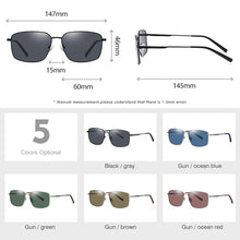Load image into Gallery viewer, LM Brand Rectangle Polarized Sunglasses Men Women Metal Frame Spring Hinge Driving Anti-glare Sun Glasses Driving Male UV400