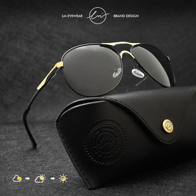 LM Pilot Photochromic Sunglasses For Men Women Polarized Chameleon Lenses  Anti-Glare Eyewear Driving UV400