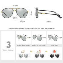 Load image into Gallery viewer, LM Pilot Photochromic Sunglasses For Men Women Polarized Chameleon Lenses  Anti-Glare Eyewear Driving UV400