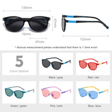 Load image into Gallery viewer, LM Flexible Kids Sports Sunglasses Candy Color Glasses for Junior Boys Girls Age 5-10 Elastic Temples  UV Protect