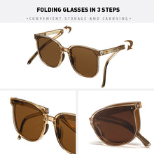 Load image into Gallery viewer, LM Folding Polarized Sunglasses Women Men Vintage Foldable Frame Glasses Retro Glasses Driving Mirror With Case UV400