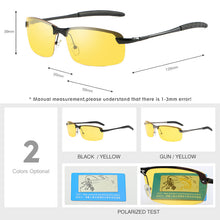 Load image into Gallery viewer, LM HD Night Vision Glasses Polarized Men Classic Yellow Lens Sunglasses for Driving Safe Anti-glare Alloy Frame Gafas De Sol