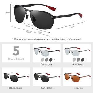 LM  Polarized Men Sunglasses Brand Women Photochromic Sun Glasses Spring Hinges UV400 For Male Oculos