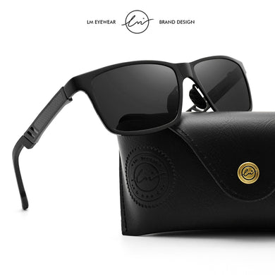 LM Men Polarized Sunglasses Aluminum Magnesium Sun Glasses Driving Glasses Rectangle Shades For Men UV400 Oculos masculino Male