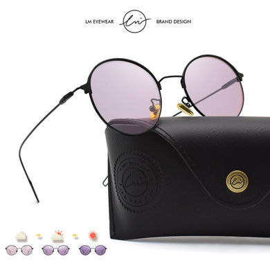 LM Photochromic Sunglasses Polarized Chameleon Classic Ultralight Small Frame Round Sun Glasses Driving Eyewear Women/Men
