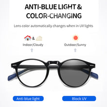 Load image into Gallery viewer, LM Photochromic Anti Blue Light Glasses Men Gaming Round Blocking Blue Ray Classic TR90 Women Protection Eyeglasses Computer