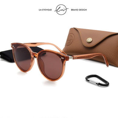 LM TR90 Frame Polarized Sunglasses Women Men Transparent Korean Round Vintage Sun Glasses Unisex UV400 Gafas De Sol