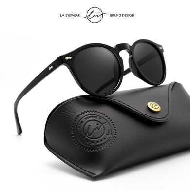 LM Women Polarized Korean Sunglasses Men Small Round Frame Driving Retro Outdoor Glasses Brand Design UV400 oculos