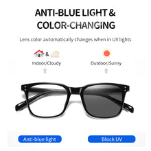 Load image into Gallery viewer, LM Photochromic Blue Light Blocking Glasses Unisex Clear Lens Computer Goggles Women Men Anti Blue Light UV400 Gaming Glasses