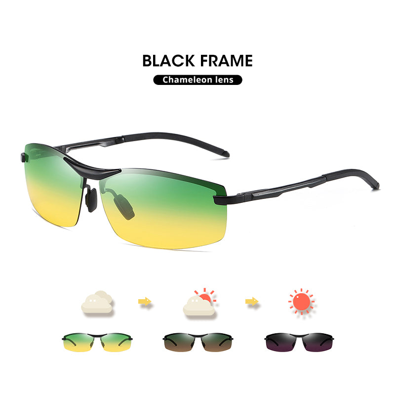 LM Photochromic Sunglasses Men Polarized Day Night Vision Chameleon Glasses Male Change Color Sun Glasses Driving Eyewear oculos