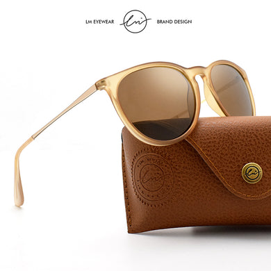 LM Round Sunglasses Women Men Polarized Vintage Sun Glasses Unisex Coating Lens UV400 Outdoor Driving With Case Oculos de sol