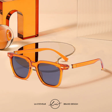 LM Vintage Square Sunglasses Women  Brand Women Sun Glasses Mirror Lens Transparent Frame Female Glasses Oculos