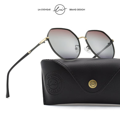 LM  Women's Sunglasses Polarized 2023  Brand Designer Vintage Hexagon Gradient Sun Glasses Female zonnebril dames UV400