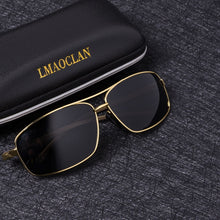 Carica l'immagine nel visualizzatore di Gallery, LMAOCLAN Brand Aluminium Magnesium Polarized Gold Sunglasses Men UV400 Classic Male Square Glasses Driving Eyewear Gafas Oculos