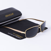 Carica l'immagine nel visualizzatore di Gallery, LMAOCLAN Brand Aluminium Magnesium Polarized Gold Sunglasses Men UV400 Classic Male Square Glasses Driving Eyewear Gafas Oculos