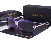 Carica l&#39;immagine nel visualizzatore di Gallery, LMAOCLAN Polarized Ladies Sunglasses Women Gradient Lens Round Sun Glasses Square  Brand Oculos Lunette De Soleil Femme