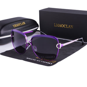 LMAOCLAN Polarized Ladies Sunglasses Women Gradient Lens Round Sun Glasses Square  Brand Oculos Lunette De Soleil Femme