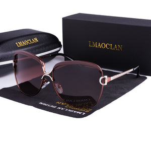 LMAOCLAN Polarized Ladies Sunglasses Women Gradient Lens Round Sun Glasses Square  Brand Oculos Lunette De Soleil Femme