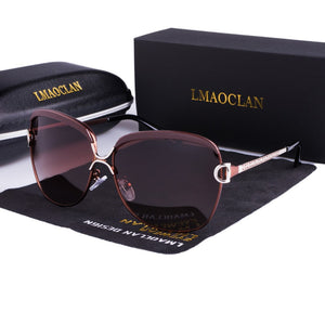 LMAOCLAN Polarized Ladies Sunglasses Women Gradient Lens Round Sun Glasses Square  Brand Oculos Lunette De Soleil Femme