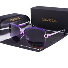 Carica l&#39;immagine nel visualizzatore di Gallery, LMAOCLAN Polarized Ladies Sunglasses Women Gradient Lens Round Sun Glasses Square  Brand Oculos Lunette De Soleil Femme