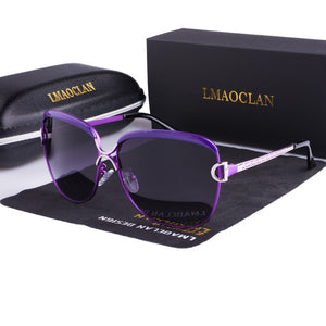 LMAOCLAN Polarized Ladies Sunglasses Women Gradient Lens Round Sun Glasses Square  Brand Oculos Lunette De Soleil Femme