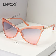 Load image into Gallery viewer, LNFCXI Cat Eye Retro Large Frame Sunglasses Men Women Shades Vintage Glasses UV400 Gafas De Sol Mujer