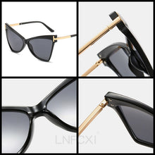 Load image into Gallery viewer, LNFCXI Cat Eye Retro Large Frame Sunglasses Men Women Shades Vintage Glasses UV400 Gafas De Sol Mujer