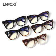 Load image into Gallery viewer, LNFCXI Classic Anti-Blue Light Glasses Frame Brand Designer Square Optical Leopard Decoration Frames Computer Glasse