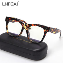 Load image into Gallery viewer, LNFCXI Classic Anti-Blue Light Glasses Frame Brand Designer Square Optical Leopard Decoration Frames Computer Glasse