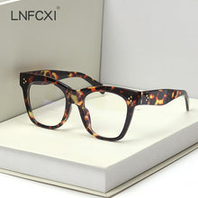 Load image into Gallery viewer, LNFCXI Classic Anti-Blue Light Glasses Frame Brand Designer Square Optical Leopard Decoration Frames Computer Glasse