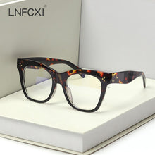 Load image into Gallery viewer, LNFCXI Classic Anti-Blue Light Glasses Frame Brand Designer Square Optical Leopard Decoration Frames Computer Glasse