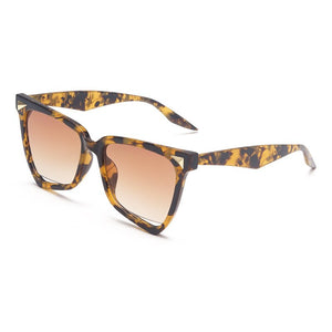 LNFCXI  Cat Eye Rainbow Sunglasses Female Leopard Grain Rice Nail Rainbow Color Women eye glasses frames for Women