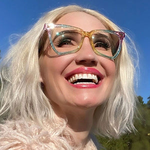 LNFCXI  Cat Eye Rainbow Sunglasses Female Leopard Grain Rice Nail Rainbow Color Women eye glasses frames for Women