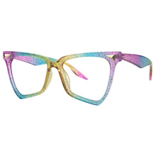 Load image into Gallery viewer, LNFCXI  Cat Eye Rainbow Sunglasses Female Leopard Grain Rice Nail Rainbow Color Women eye glasses frames for Women