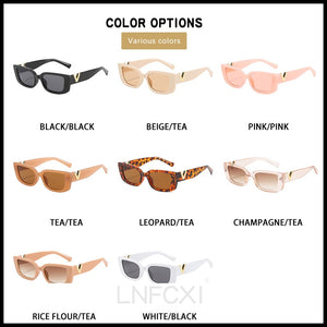LNFCXI Occhiali da sole Cat Eye retrò con montatura piccola per donna 2022 V Occhiali da sole da uomo Occhiali da sole in gelatina con cerniere in metallo 
