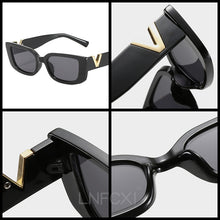 Carica l&#39;immagine nel visualizzatore di Gallery, LNFCXI Occhiali da sole Cat Eye retrò con montatura piccola per donna 2022 V Occhiali da sole da uomo Occhiali da sole in gelatina con cerniere in metallo 
